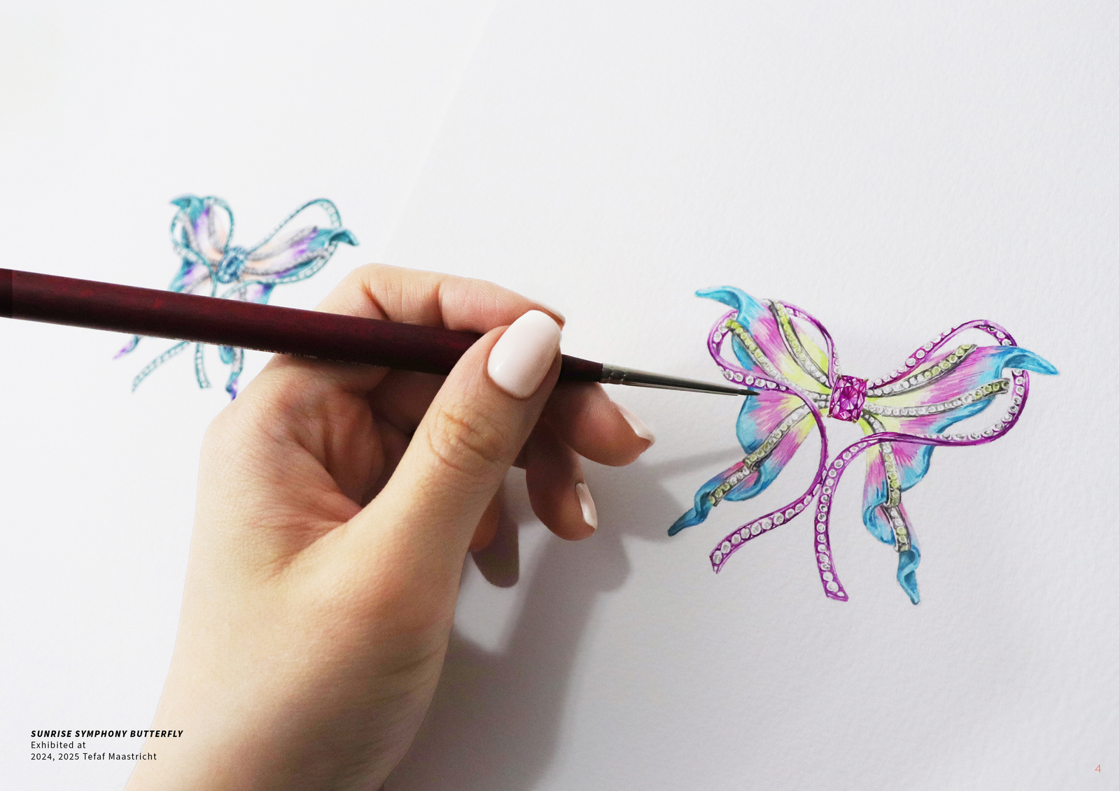 Hand-painting the gouache study