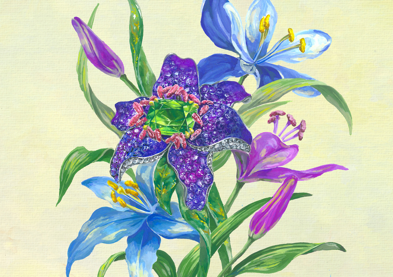Iris — gouache on paper