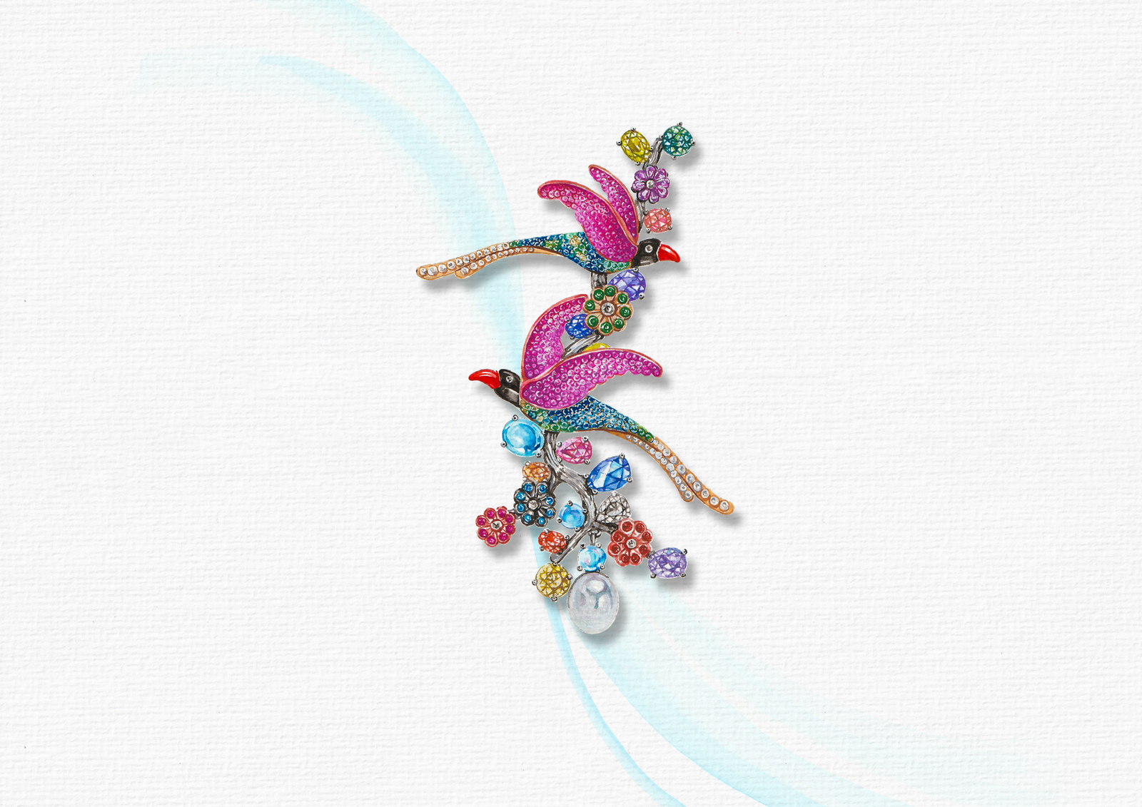 Ribbon brooch study