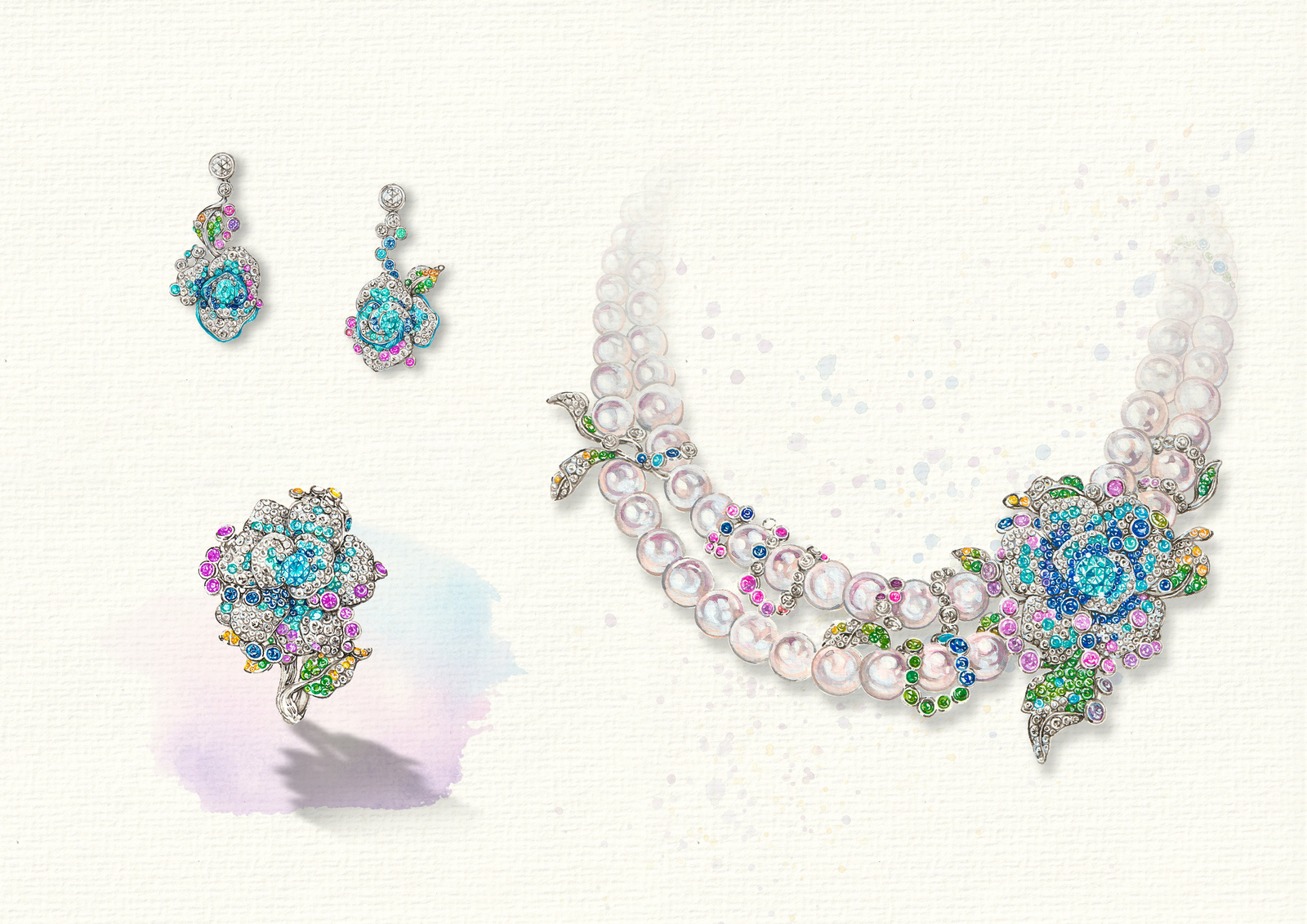 Parure — necklace & earrings